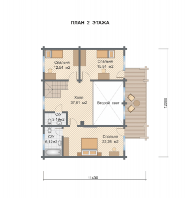 Базовые планировки Дом из клееного бруса Аспен 1
