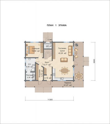 Базовые планировки Дом из клееного бруса Антверпен 1