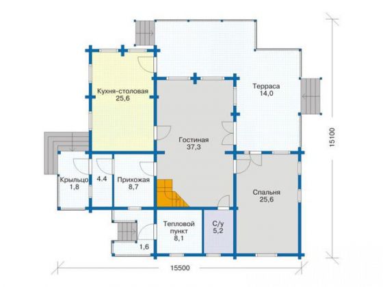 Базовые планировки Дом из клееного бруса Аризона 1