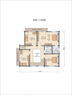 Базовые планировки Дом из клееного бруса Сакраменто 2