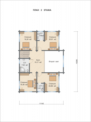 Базовые планировки Дом из клееного бруса Монреаль 2